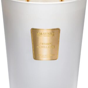 M&SENSE Extra Large Candle Creamy Vanilla Scented, 3-Wick 35oz 150H Long Lasting Candle, Natural Soy Wax Aromatherapy Candle for Stress Relief, Home Fragrance Housewarming Gifts Candle for Home Decor