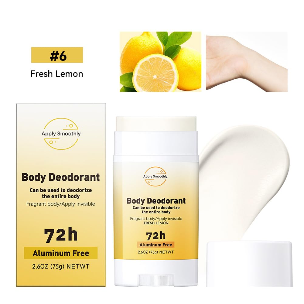 Men and Women's Aluminum-Free Deodorant Stick, 72 Hour Odor Protection, 2.6 Oz Lemon Scent - Image 2