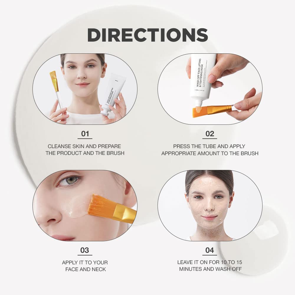 Skin Tightening All-In-One Wash Off Face Lifting Mask with Hyalpol Matrix Age-Defying Formula | Tube-Type, Long-Lasting Mask | Natural, Cruelty-free, Travel Friendly - Image 4
