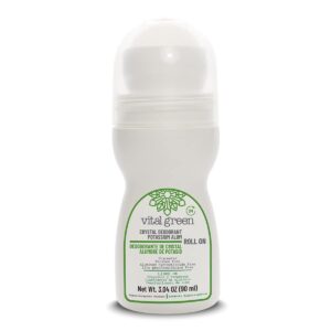 Vital Green Natural Roll On Deodorant of Potassium Alum – For all Skin Types – Unscented Mineral Deodorant For Men and Women - Eliminates bad odor and does not stain – 3.04 Fl Oz / 90 ml (1 Unit)