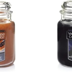 Yankee Candle Salted Caramel and MidSummer's Night Large Jar Candles Bundle (2 pack)