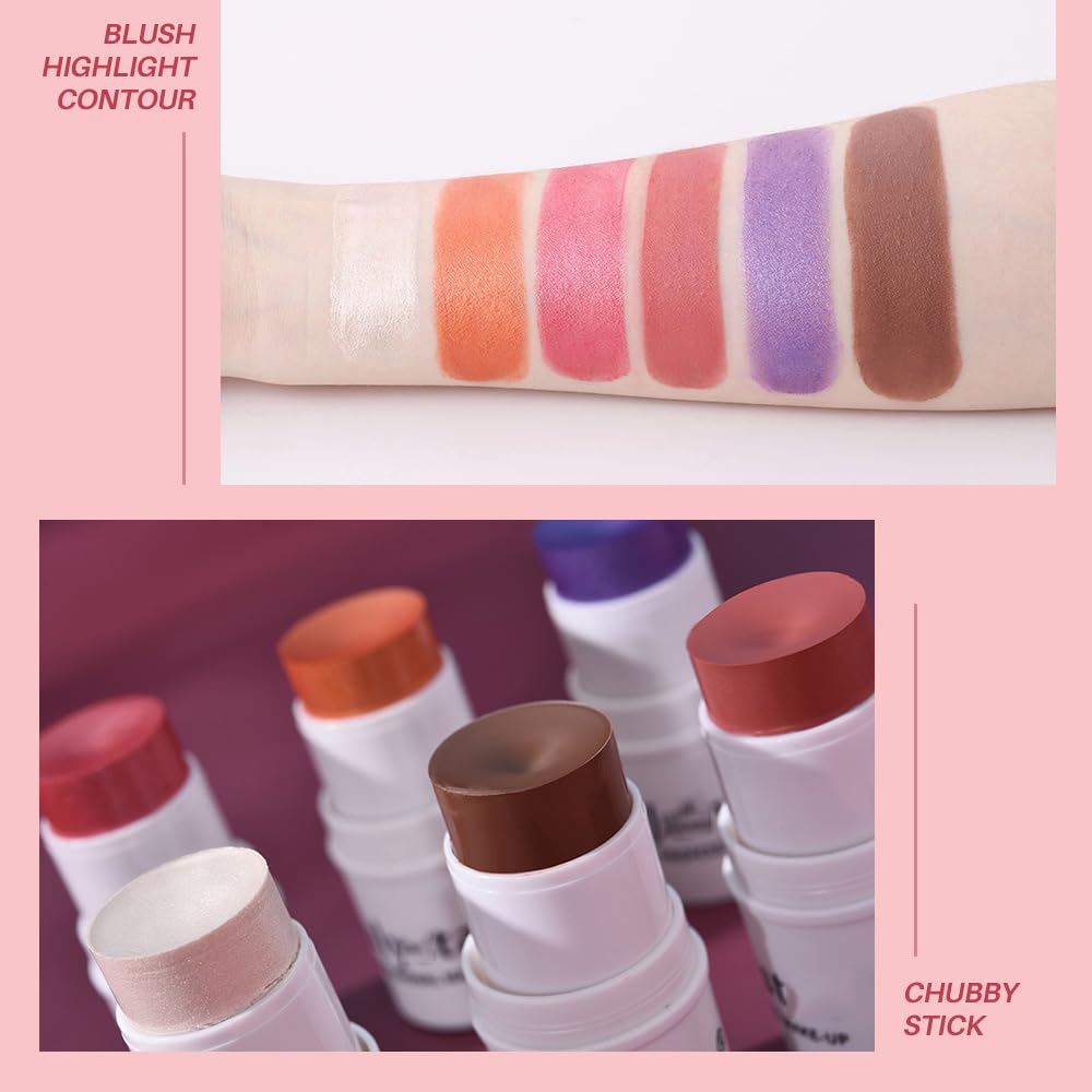 Long-Lasting Waterproof Cream Cheek Highlighter Pencil Stick for Face - Pearly White - Image 4