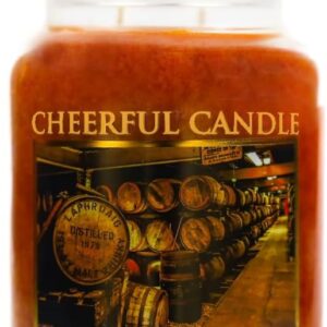 A Cheerful Giver - Whiskey Barrel - 24oz Scented Candle Jar - Cheerful Candle -135 Hours of Burn Time, Gift for Father's Day