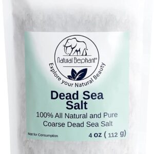 Natural Elephant Dead Sea Bath Salt | 4oz Trial Size | 100% Natural and Pure | Coarse Grain | Ideal for Baths and Soaks
