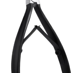 Straight Slanted Ingrown Toenail Clippers for Thick Toenails, Sharp Pointed Tip Toe Nail Cutter, Stainless Steel Heavy Duty Podiatrist Tools for Seniors Men (Black)