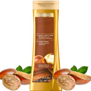 Exfoliating Body Wash with Shea Butter and Brown Sugar, 20 fl oz, All Skin Types