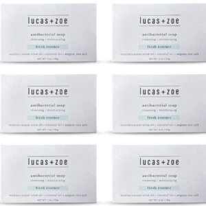 Fresh Essence Antiseptic Bar Soap - 4 Ounce Moisturizing Body Soap Bar Made With Natural Ingredients Like Mediterranean Olive Oil, Coconut Oil, & Aegean Sea Salt - Made In Greece - 6 Pack