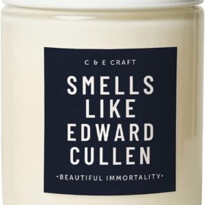 CE Craft - Smells Like Edward Cullen Scented Candle - Midnight Musk Scent - Gift for Her, Celebrity Prayer Candle, Robert Pattinson Gift, Scented Soy Wax Candle, 8 oz Handpoured