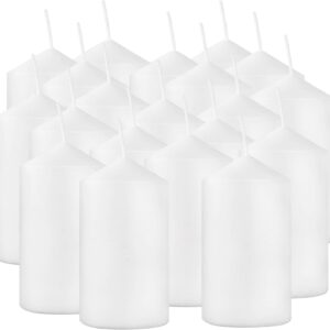 2"x4" High White Pillar Candles, Set of 20, Unscented. Bulk Buy. Ideal for Wedding, Emergency Lanterns, Spa, Aromatherapy, Party