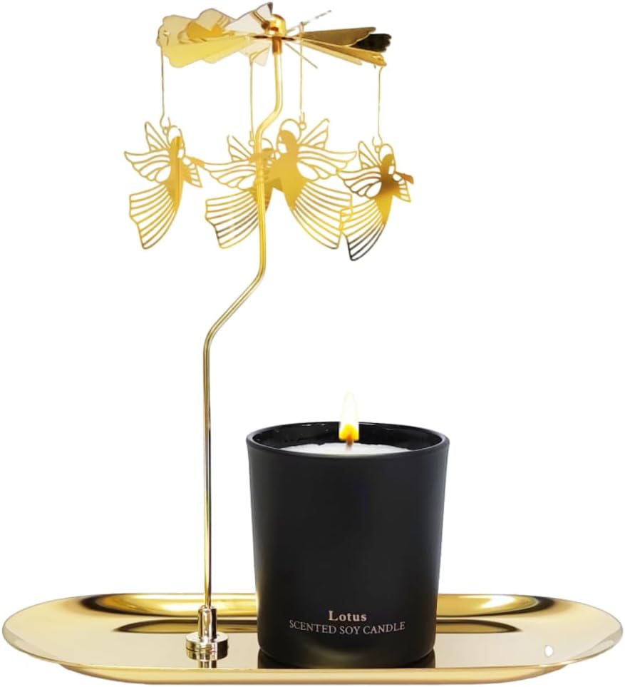 Birthday Gift for Women, Unique Angel Candle Gift for Mothers, Sisters, and Best Friends. Rotating Scented Candles with Plate for Mother's Day,Easter,6oz. - Image 2