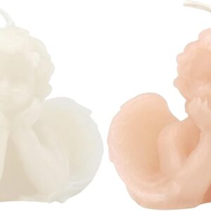 itechpanda 2 PCS Angel Shaped Scented Candle, Soy Wax Vegan Candle, Floral Scent, Classic Style, Pink Color, Smokeless, 2 Count, Indoor Use, General Home Decor
