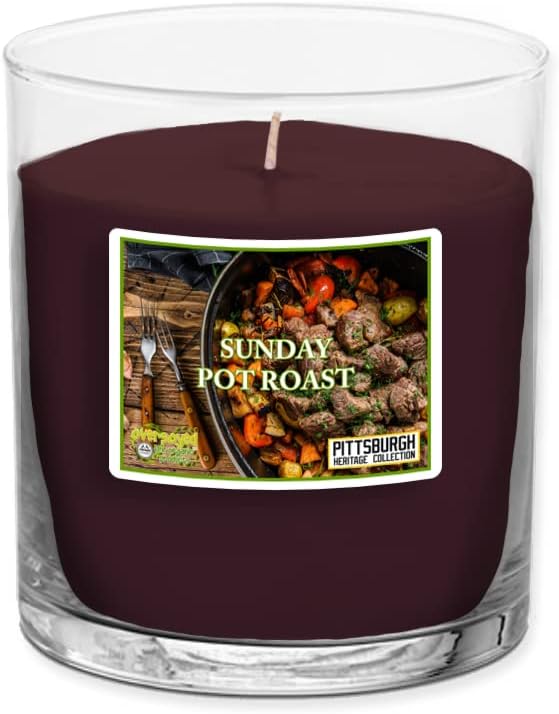 Pittsburgh Heritage Collection Yinz Hungry Series | Sunday Pot Roast | Beef Vegetable Scented Jar Candle Artisan Hand Poured to Order | 3 oz. 30 HR Burn 2" x 2 5/8" Reusable Tumbler | Brown
