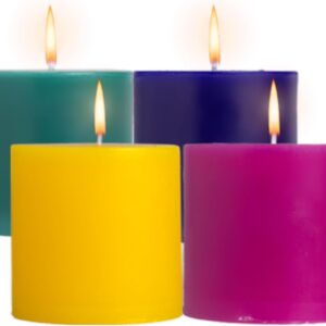 Pillar Candles 4 Pack,3 x 3 Inches Candle Set Burning Unscented Fat Candles for Christmas Weddings Home Holidays Relaxation Spa-Light Scent