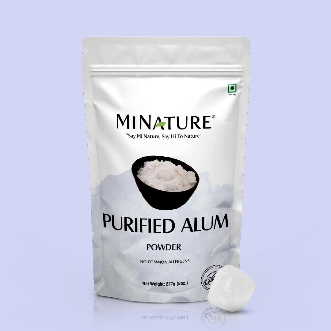 Mi Nature Alum Powder Potassium (Fitkari/Phitkari) -100% Natural Skincare for Acne, Odor Control & Water Purification Face Mask for |Pore Refining 227g |Face Pack Powder |Cruelty-Free - Image 8