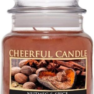 A Cheerful Giver - Nutmeg & Spice - 16oz Scented Candle Jar - Cheerful Candle -80 Hours of Burn Time, Candles Gifts for Women