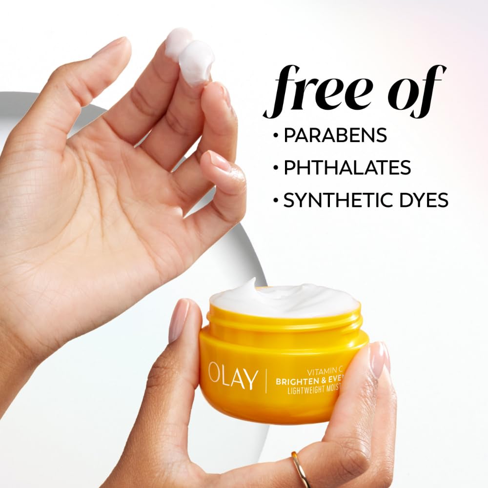 Olay Bright & Even Vitamin C Face Moisturizer with Lactic Acid, 2 oz Eco-Friendly Jar - Image 3