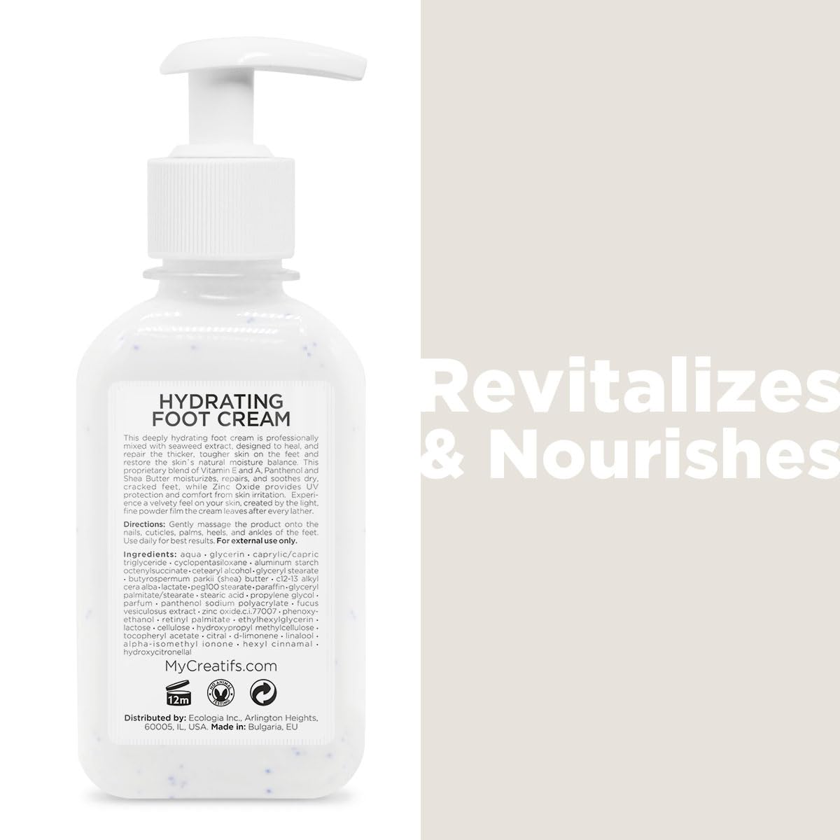 Intensive Hydrating Foot Cream for Dry Cracked Heels and Feet, 8.5 oz, with Seaweed Extract - Image 2