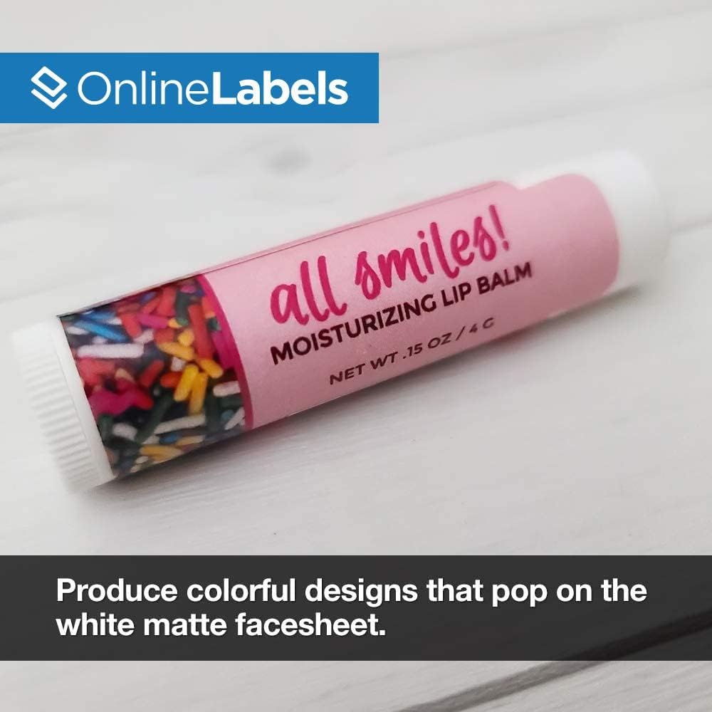 White Matte Printable Lip Balm Labels 2.125 x 2.125 Inch Pack of 1200 Labels - Image 6