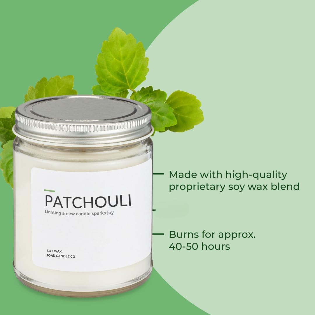 1OAK Soy Wax Scented Candles (Patchouli) - Patchouli Candle - Soy Candles for Home Scented - Long Burning Candle Premium - Hand-Poured (7oz.) - Image 4