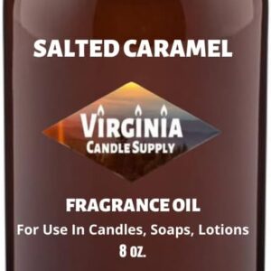 Salted Caramel Fragrance Oil (8 oz Bottle) for Candle Making, Soap Making, Tart Making, Room Sprays, Lotions, Car Fresheners, Slime, Bath Bombs, Warmers……