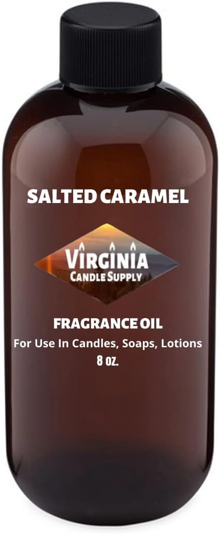 Salted Caramel Fragrance Oil (8 oz Bottle) for Candle Making, Soap Making, Tart Making, Room Sprays, Lotions, Car Fresheners, Slime, Bath Bombs, Warmers……