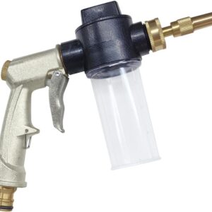 Car Wash Foam Gun Sprayer, Adjustable Metal High-Pressure Spray Hose Nozzle with 3.5oz/100cc Plastic Soap Dispenser Bottle, Fit Car Washing, Watering Plants, Floor Cleaning (Silvery)