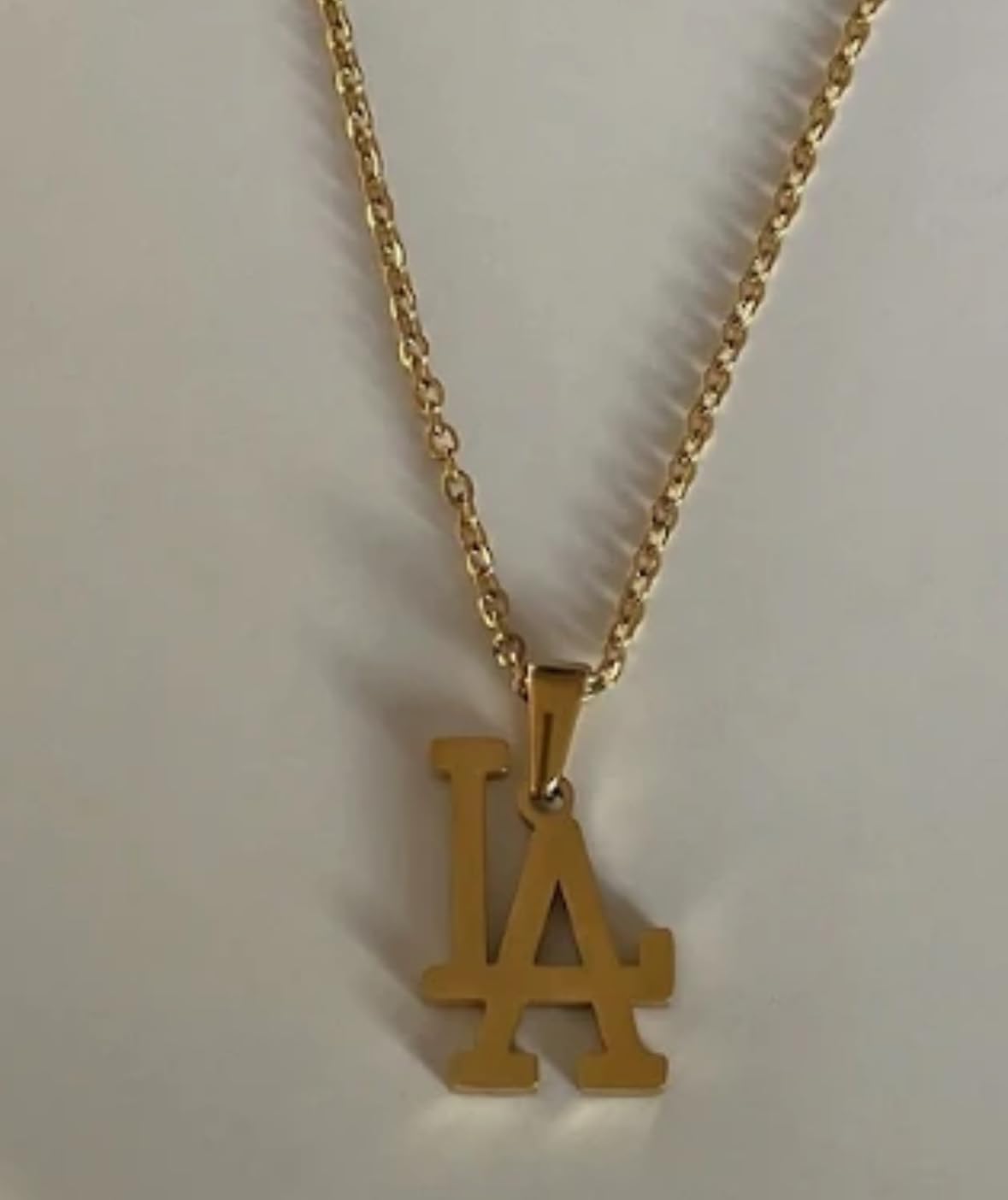 Los Angeles Necklace 18K Gold Plated Stainless Steel Pendant Necklace LA Link Chain L.A Pendant High Polished Finish Gift Idea - Image 4