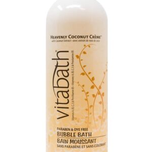 Vitabath Heavenly Coconut Crème Bubble Bath Rich Foaming Bubbly Soak & Relaxing Aromatherapy Moisturizing & Nourishing Indulgent Suds for Women & Men All Skin Types - 33.8 fl oz