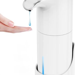 YIKHOM Automatic Liquid Soap Dispenser, Digital Display 15.37 oz Touchless USB Rechargeable Soap Dispenser, Wall Mounted 7 Levels Adjustable Soap Dispenser Pump for Bathroom, Kitchen