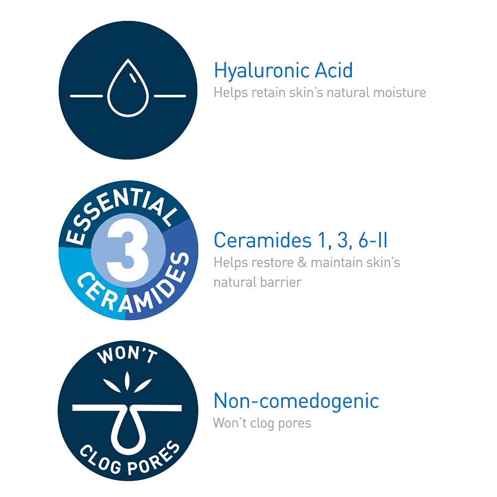 CeraVe Hydrating Face Wash 19oz and Hyaluronic Acid Serum 1oz Dry Skin Set - Image 3