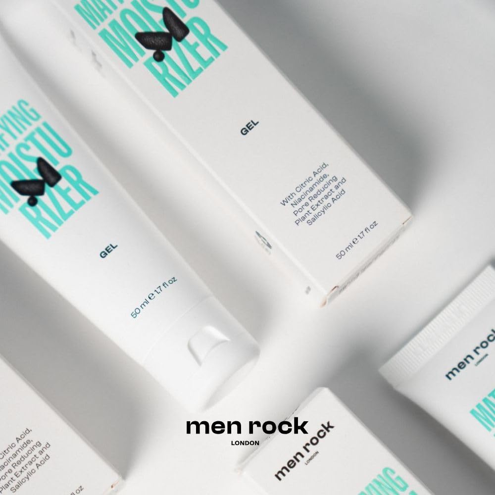 Men Rock Mattifying Moisturizer Gel - Mens Face Moisturizer - Moisturizing Face Lotion for Men - Skincare Products - Daily Facial Lotion - 1.7 oz - Image 6