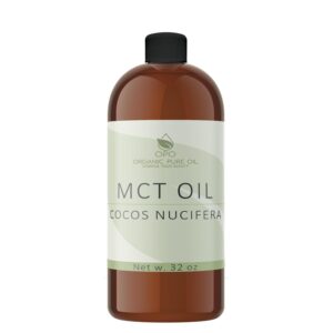 Fractionated Coconut Oil - Carrier Oil, Undiluted, Non-GMO, from Coconut Fruit not Palm - 32 oz - C8 C10, Natural, MCT, Carrier, Vegan for Skin, Hair, Nails, Body - Packaging May Vary
