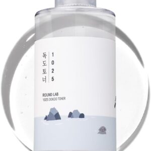 ROUND LAB 1025 Dokdo Toner 6.76 Fl Oz, Oil Control and Reduces Excess Sebum, Gentle Exfoliating Facial Toner, Deep Sea Water for Moisturization, Soft Finish Without Stickiness, Korean Skin Care