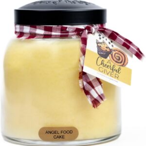 A Cheerful Giver - Angel Food Cake - 34oz Papa Scented Candle Jar with Lid - Keepers of The Light - 155 Hours of Burn Time, Gift for Women, White