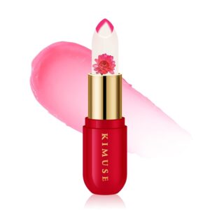 KIMUSE pH Lip Balm, Ph Lipstick Color Changing Flower Balm, Long-Lasting Hydrate & Plump Color Changing Lip Balm