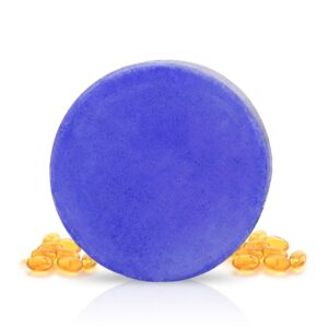 Purple Shampoo Bar with Biotin - Neutralize Brassy Tones & Strengthening Formula Solid Shampoo Bar - for Blonde, Lightened & Gray Hair, Vegan - Long-Lasting, 3.2 oz