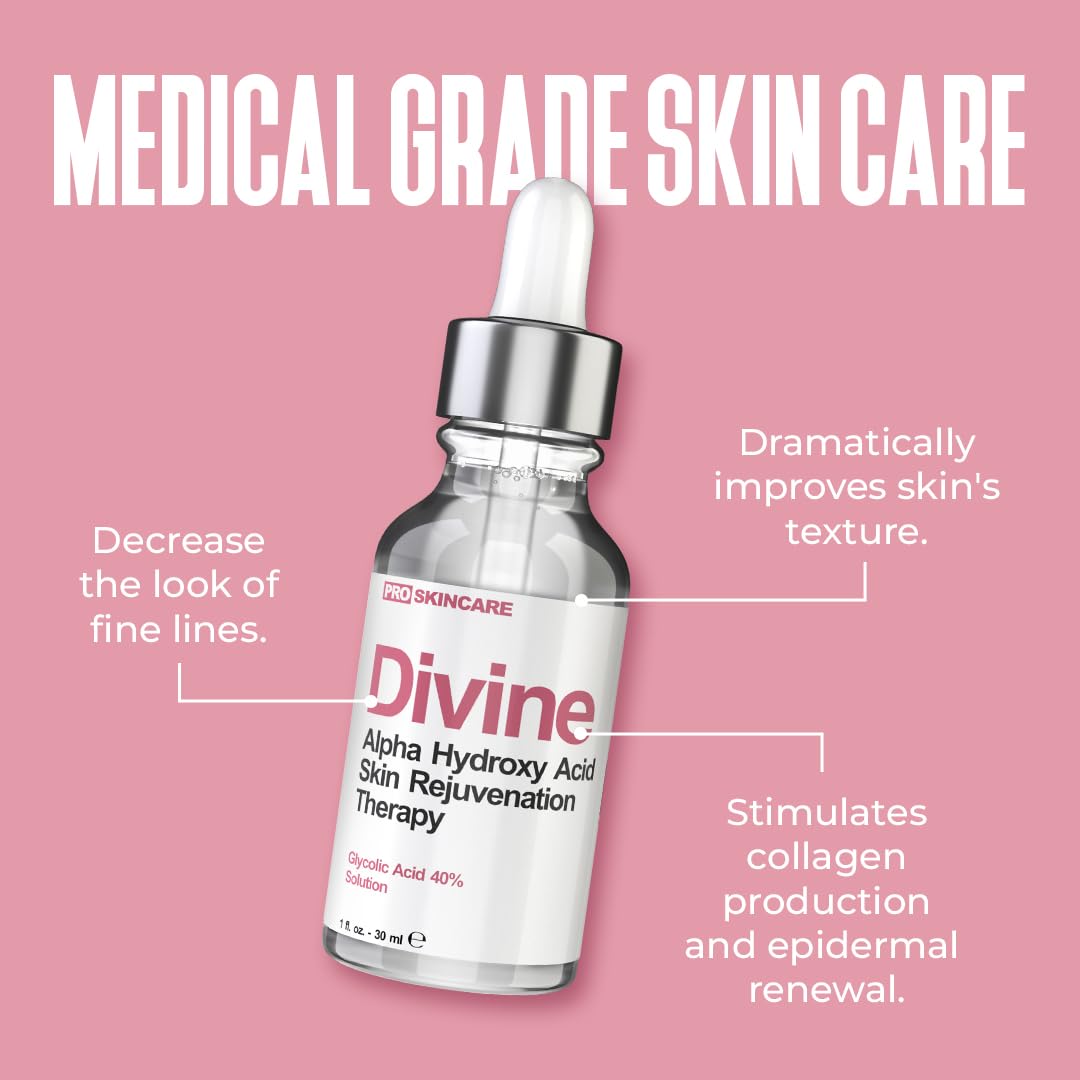Glycolic Acid Peel 40% Professional Chemical Peel for Face for Acne Scars, Collagen Boost, Wrinkles, Fine Lines - Alpha Hydroxy Acid Liquid Exfoliant for Face Peel Mask for Men & Women - Image 3