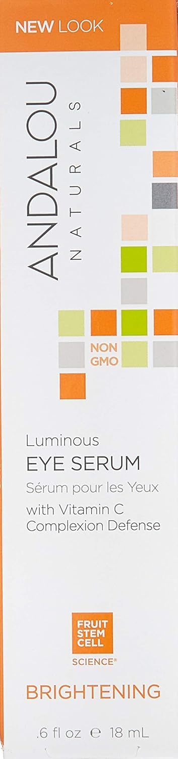 Andalou Naturals Luminous Eye Serum, Illuminating Eye Cream for Dark Circles and Puffiness, Vitamin C, Caffeine & Goji Glycopeptides for a Rejuvenated, Refreshed, Tighter Appearance, 0.6 Ounce - Image 2