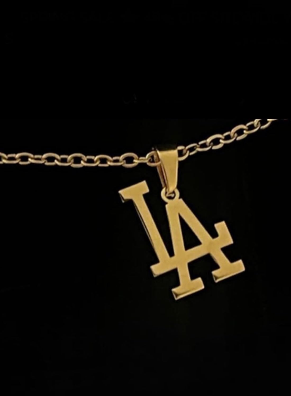 Los Angeles Necklace 18K Gold Plated Stainless Steel Pendant Necklace LA Link Chain L.A Pendant High Polished Finish Gift Idea - Image 8