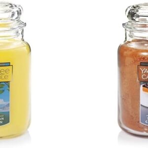 Yankee Candle 22oz Sicilian Lemon and Salted Caramel Scented Candles Bundle