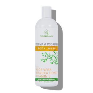 Wild Naturals Organic Body Wash – Moisturizing & Exfoliating Wash for Sensitive, Dry, Itchy Skin – Hydrating Hypoallergenic Body Wash for Men & Women