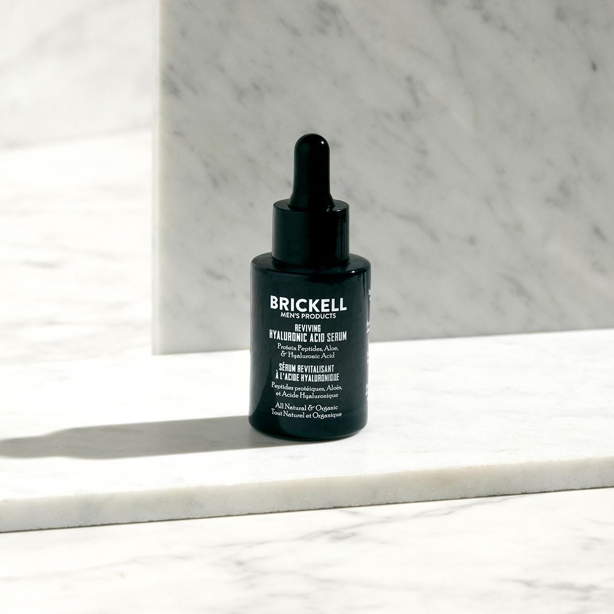 Brickell Men's Anti Aging Hyaluronic Acid Serum for Face, Day Face Serum for Men, Natural & Organic Facial Serum With Protein Peptides to Restore Collagen and Firmness, 1 Ounce, Unscented - Image 3