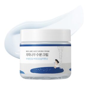 ROUND LAB Birch Juice Moisturizing Cream 2.7 Fl Oz, 48-Hour Deep Hydrating Face Moisturizer with Birch Sap & Vita Hyaluronic Acid for Acne-Prone Skin, Reduces Sebum, Oil, Blackheads, Korean Skin Care