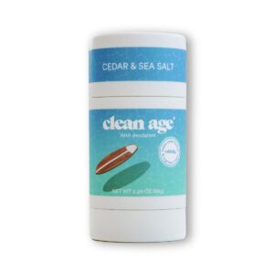 AHA Deodorant for Teens | Aluminum-Free, Safe for Sensitive Skin | Cedar & Sea Salt Scent | 2.25 oz