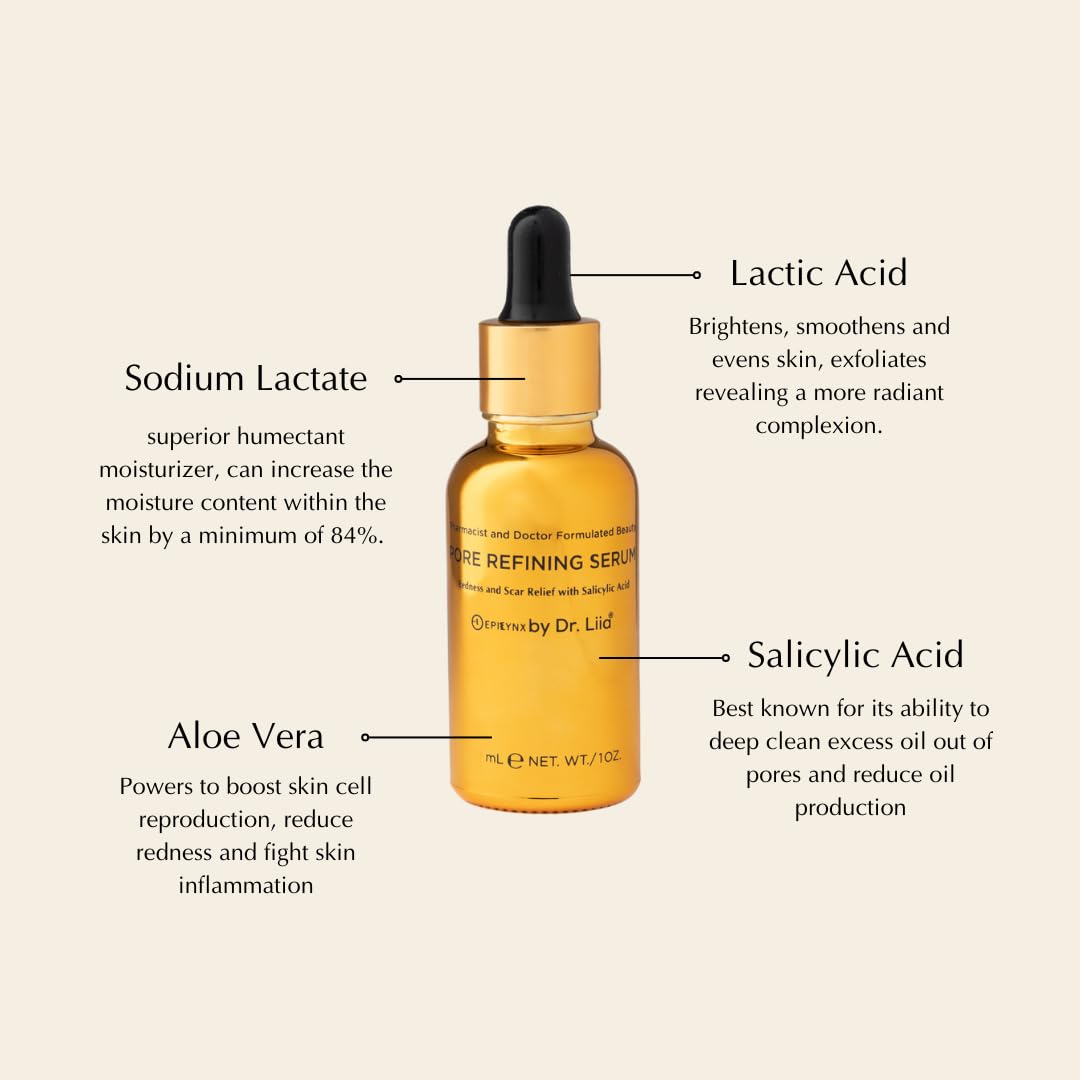 Face Serum for Acne Prone Skin - Moisturizer for Oily Skin - Gluten Free and Vegan for Sensitive Skin with Acne Scars EpiLynx by Dr. Liia - Image 3