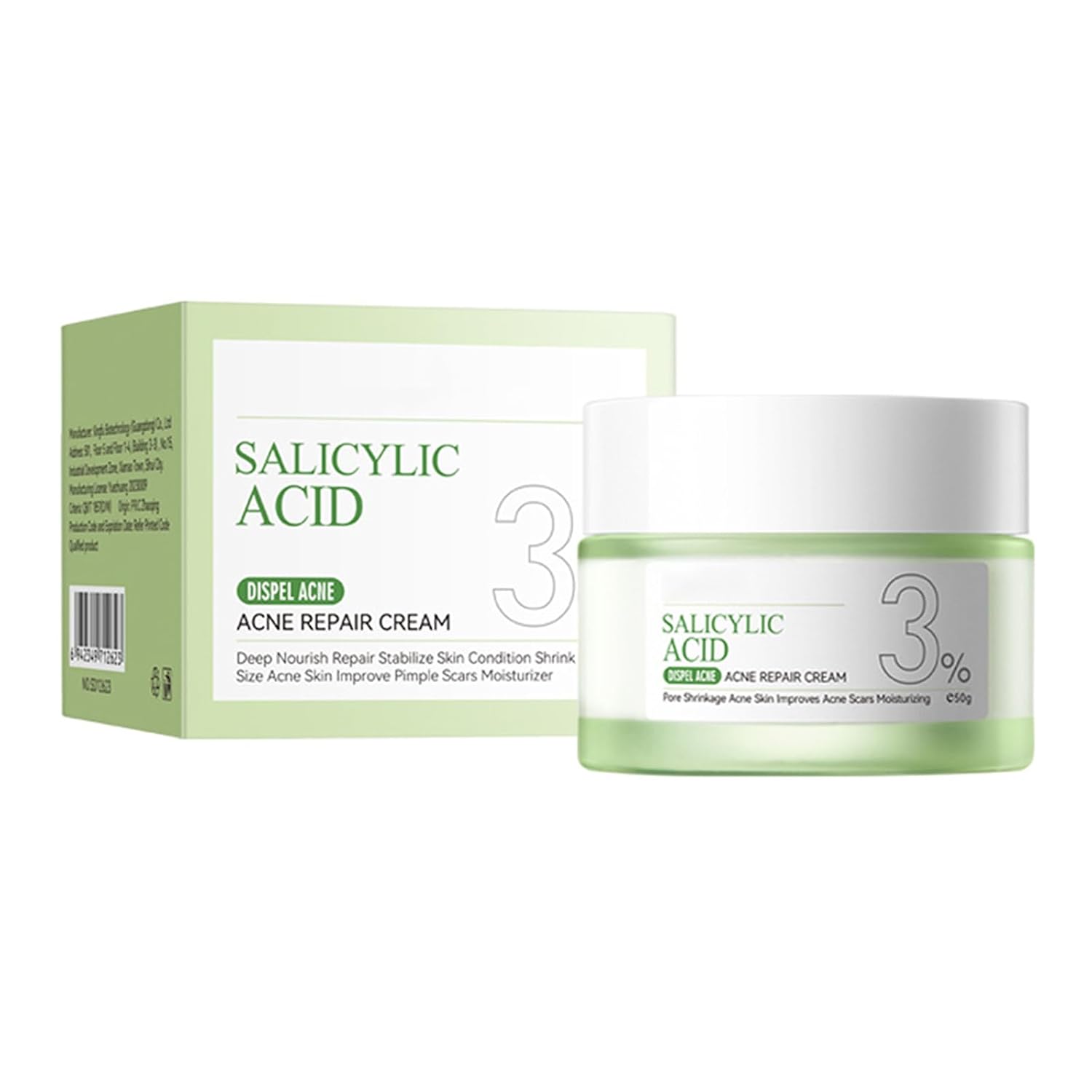 Salicylic Acid Repair Cream,Salicylic Acid Face Moisturizer,Pore Shrinkage Acne Skin Improves Acine Scars Motsturizing,Suitable for Oily, Acne Prone Skin 50g