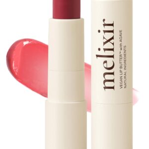 Melixir Vegan Lip Butter #05 Dewy Rose(Tinted) (+11 more colors), Bee Free, Petrolatum Free, Deep Nourishing Plant-Based Vegan Chapstick, Vegan Lip Balm for Dry, Cracked and Chapped Lips
