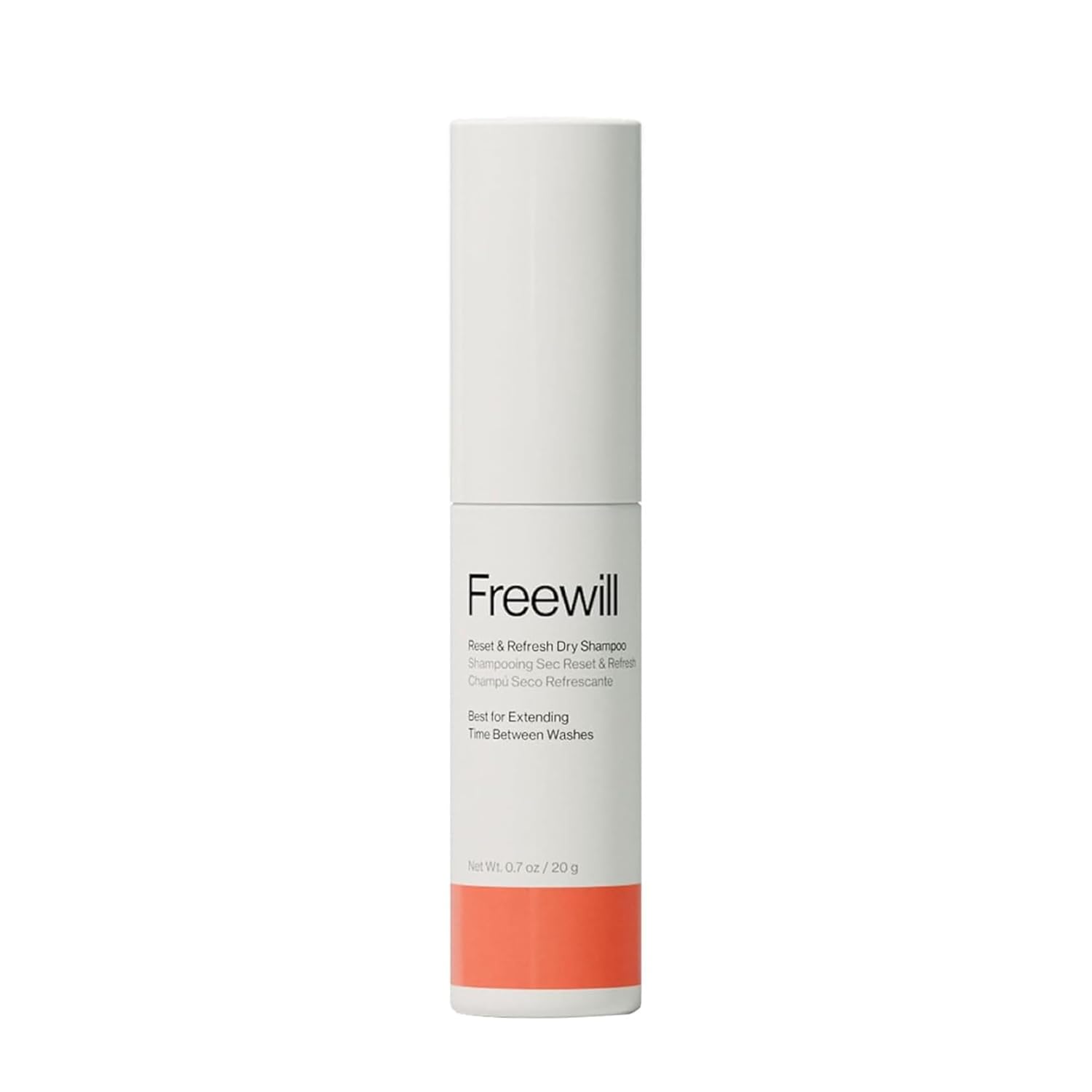 Freewill Reset and Refresh Dry Shampoo, Plant-Based Shampoo for Oily Hair Between Washes, Zero Residue, Lightweight and Non-Aerosol Dry Shampoo for Healthy Scalp, 0.7 oz
