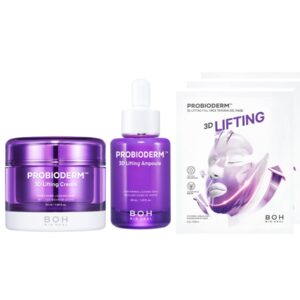 Probioderm 3D Lifting Intensive Care Set | Advanced Korean Anti-Aging Probiotics Night Cream + Ampoule Duo with Full Face Firming Tension Gel Mask for Fine Lines and Wrinkles on Face