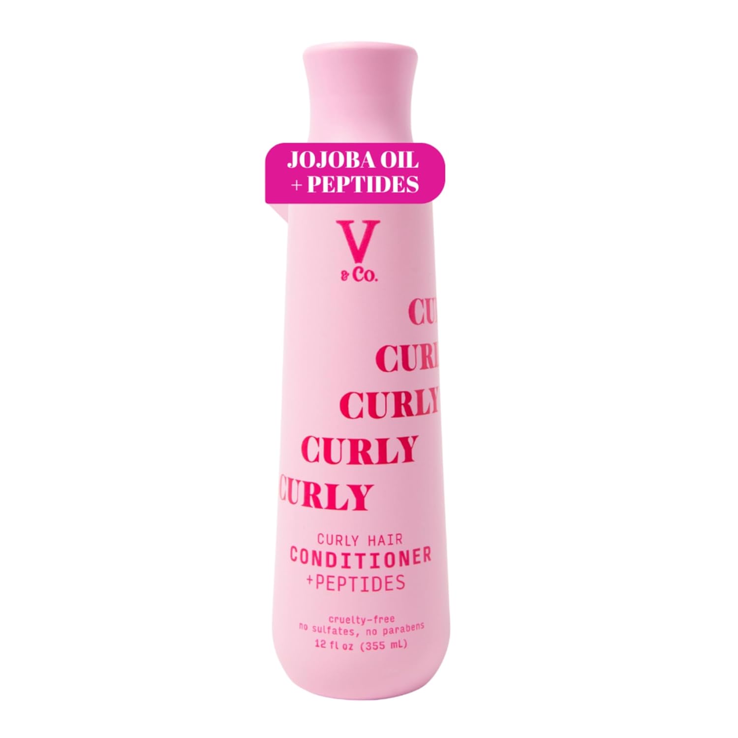 V&Co. Beauty Curly Hair Conditioner with Peptide Technology, 12 oz, Sulfate Free Conditioner for Naturally Curly Hair, Gentle, Color Safe Conditioner
